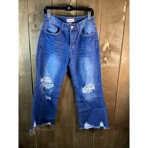 Melarey Wide Leg Distressed Jeans Size Small